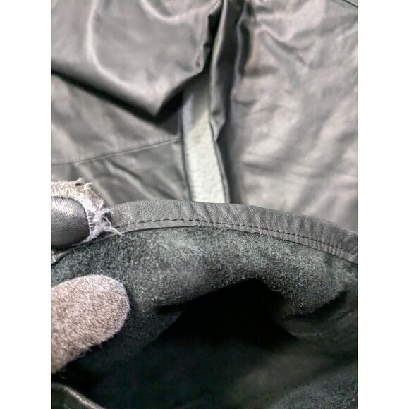 Gap Leather Pants Mens 34 Button Fly Retro Y2K Vintage Style Rock Biker Black - Picture 11 of 16